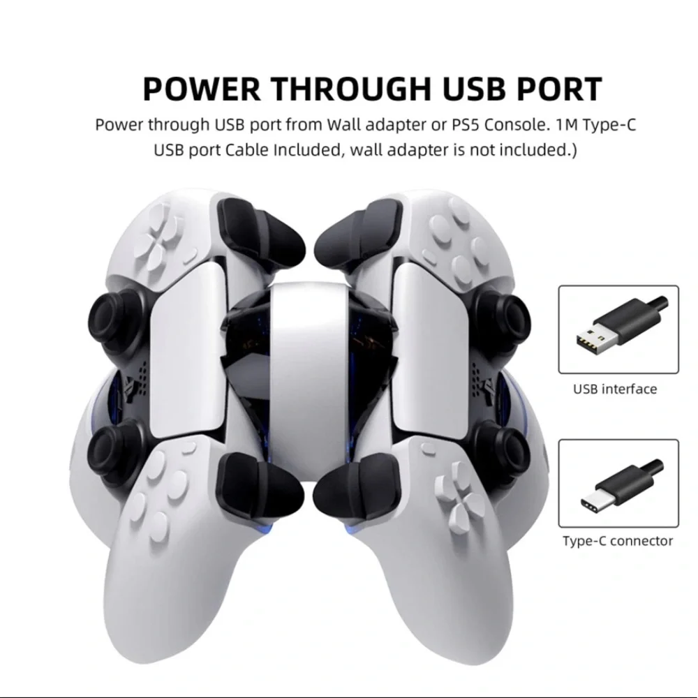 Childly&Choicely Upgraded PS5 Controller Charger, Dual Charging Station Dock